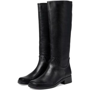 Vince Dani Knee High Heeled Knee Leather Riding Boots in Black Size 7